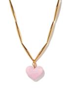 Ladies Jewellery Tohum - Cuore 24kt Gold-plated Heart Pendant Necklace - Womens - Pink Gold