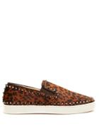 Matchesfashion.com Christian Louboutin - Pik Boat Slip On Calf Hair Trainers - Mens - Brown Multi