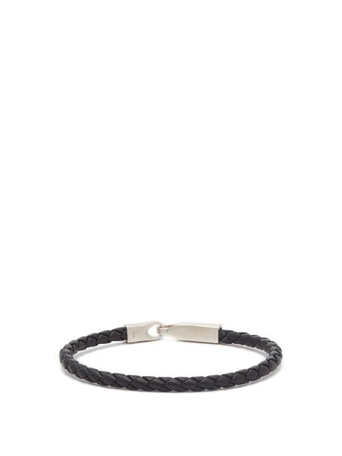 Matchesfashion.com Miansai - Crew Braided Leather Bracelet - Mens - Navy