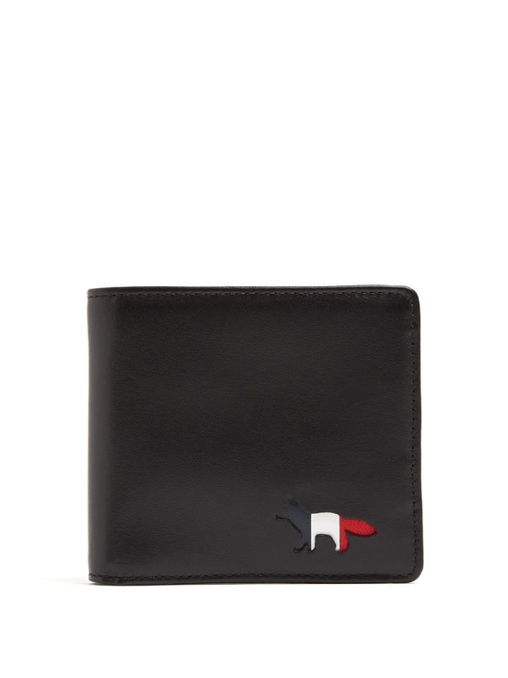 Maison Kitsuné Cut-out Logo Bi-fold Leather Wallet