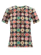 Ladies Activewear La Doublej - Claire Coin-print Performance T-shirt - Womens - Navy Print
