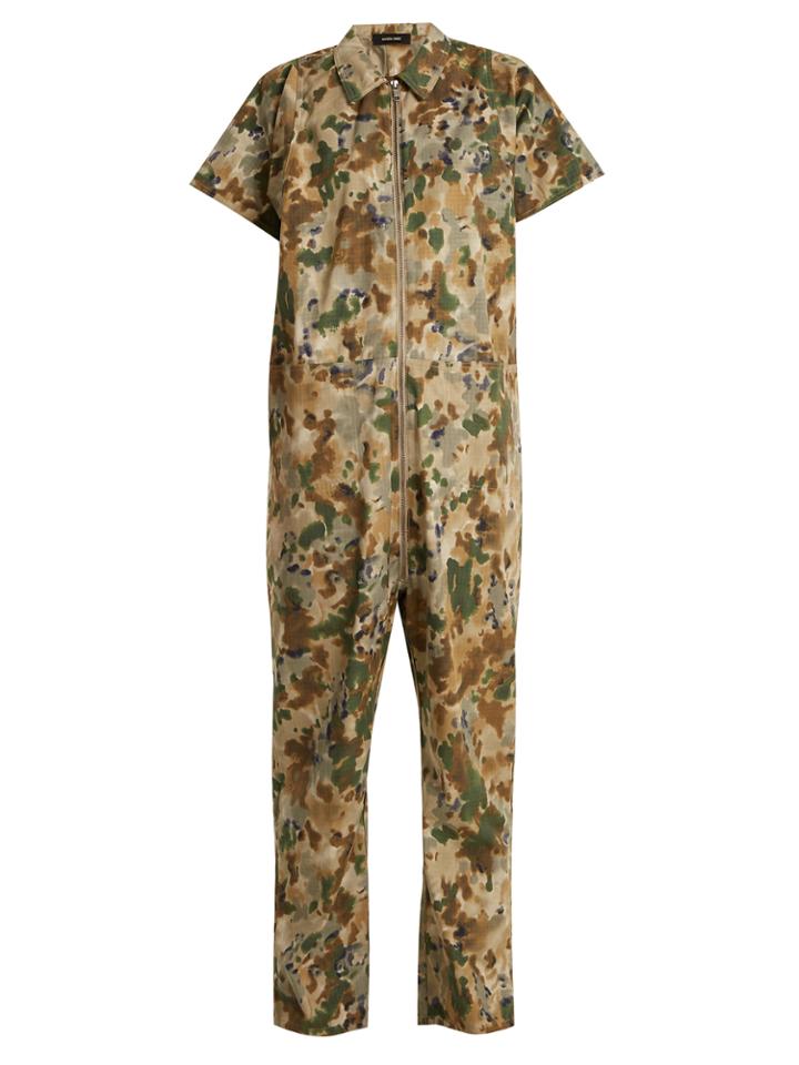 Rachel Comey Barrie Camouflage-print Cotton-blend Jumpsuit