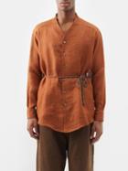 Sasquatchfabrix. - Belted Linen Shirt - Mens - Brown