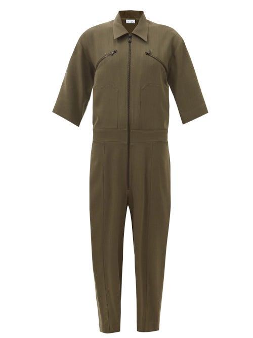 Raey - Zip-front Tapered-leg Jumpsuit - Womens - Khaki