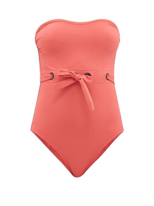 Eres - Stilbe Waist-tie Strapless Swimsuit - Womens - Coral