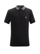 Matchesfashion.com Giorgio Armani - Logo-appliqu Cotton-jersey Polo Shirt - Mens - Black