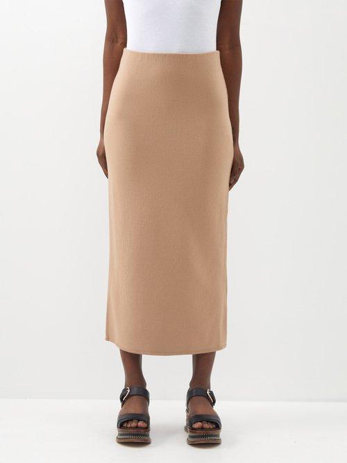 Gabriela Hearst - Aida Merino Knitted Skirt - Womens - Camel