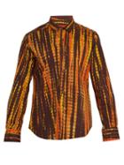 Matchesfashion.com Eckhaus Latta - Striped Tie Dye Cotton Shirt - Mens - Brown