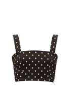 Matchesfashion.com Balmain - Polka-dot Cropped Jersey Top - Womens - Black White