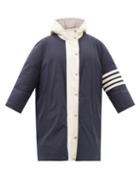 Thom Browne - Four-bar Hooded Nylon And Cotton-blend Down Coat - Womens - Navy