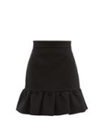 Matchesfashion.com Msgm - Ruffled Hem Crepe Mini Skirt - Womens - Black
