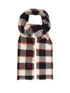Matchesfashion.com Acne Studios - Cassiar Logo Print Checked Wool Scarf - Womens - Orange