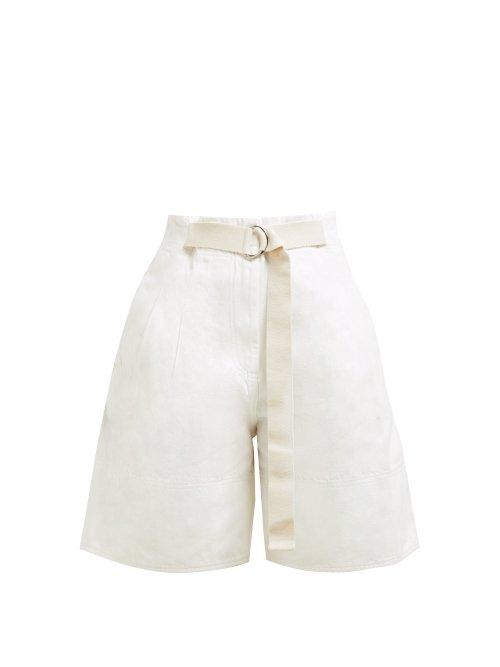 Matchesfashion.com Lee Mathews - Bonnie Cotton Twill Shorts - Womens - Ivory