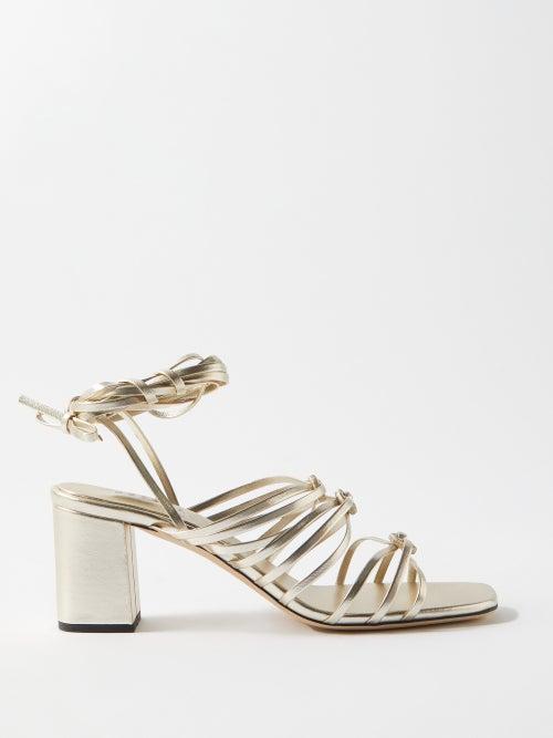 Serena Uziyel - Catena 50 Metallic Leather Sandals - Womens - Gold Silver