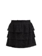 Loveshackfancy - Brynlee Tiered-lace Mini Skirt - Womens - Black