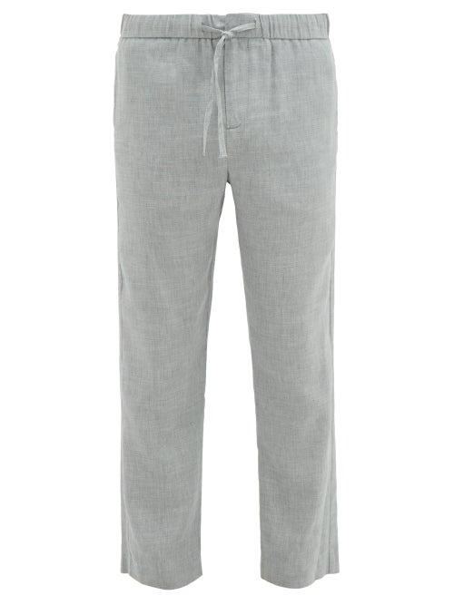 Matchesfashion.com Frescobol Carioca - Sandro Linen Blend Chino Trousers - Mens - Grey