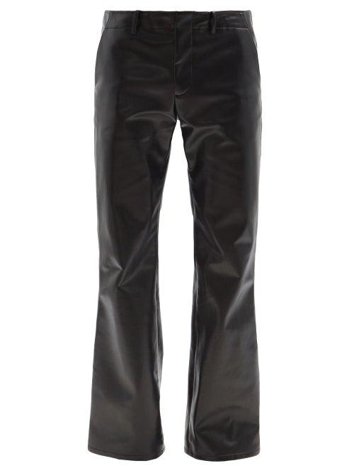 Matchesfashion.com Marni - Low-rise Flared Faux-leather Trousers - Mens - Black