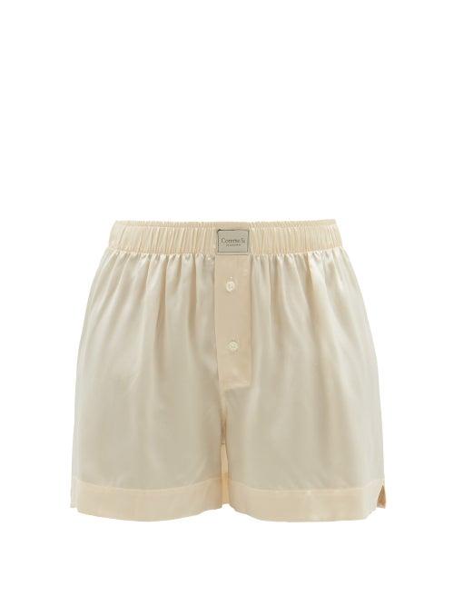 Comme Si - Classica Silk-satin Pyjama Shorts - Womens - Cream
