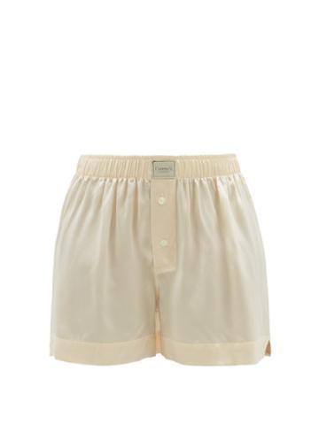 Comme Si - Classica Silk-satin Pyjama Shorts - Womens - Cream