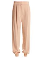 Tibi Contrast-cuff High-rise Crepe Trousers