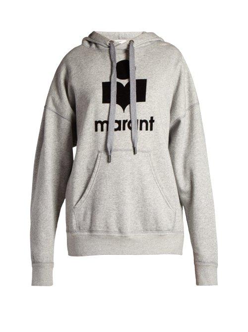 Matchesfashion.com Isabel Marant Toile - Mansel Logo Print Hooded Sweatshirt - Womens - Grey