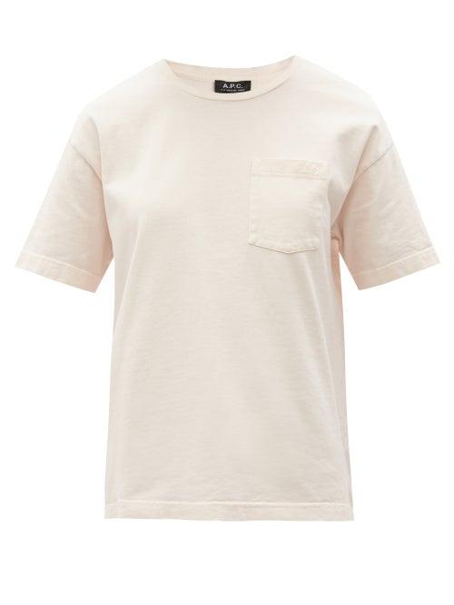 Matchesfashion.com A.p.c. - Hope Logo-embroidered Cotton-jersey T-shirt - Womens - Light Pink