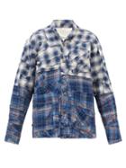 Greg Lauren - Patchworked Upcycled-cotton Flannel Shirt - Mens - Blue