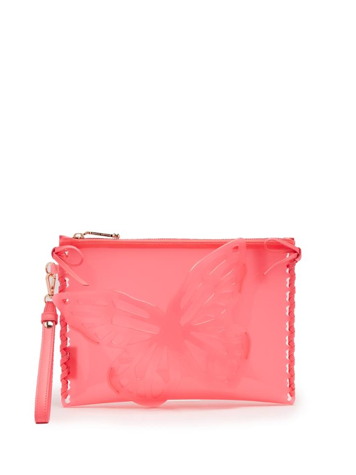 Sophia Webster Flossy Butterfly Leather-trimmed Pouch