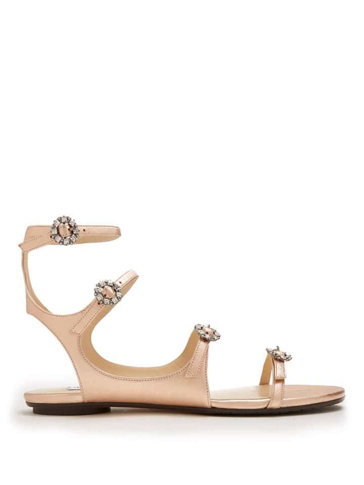 Jimmy Choo Naia Crystal-embellished Leather Sandals