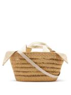 Ladies Bags Muu - George Woven-straw Basket Bag - Womens - White Multi