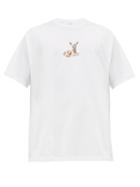 Matchesfashion.com Burberry - Deer Print Cotton Blend T Shirt - Mens - White