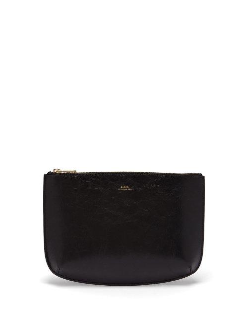 Matchesfashion.com A.p.c. - Sarah Creased Leather Pouch - Womens - Black