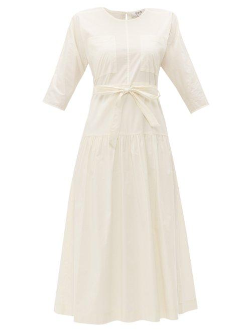Matchesfashion.com Sea - Luna Cotton Blend Midi Dress - Womens - White