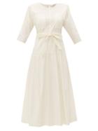 Matchesfashion.com Sea - Luna Cotton Blend Midi Dress - Womens - White