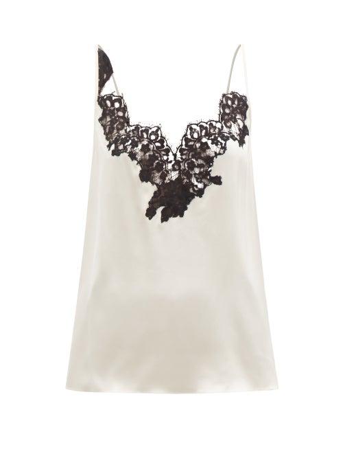 Raey - Lace-trimmed Silk-satin Cami - Womens - Ivory