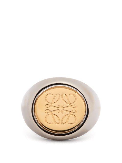 Matchesfashion.com Loewe - Flip Anagram Logo Ring - Mens - Silver Gold