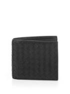 Matchesfashion.com Bottega Veneta - Intrecciato Bi Fold Leather Wallet - Mens - Black