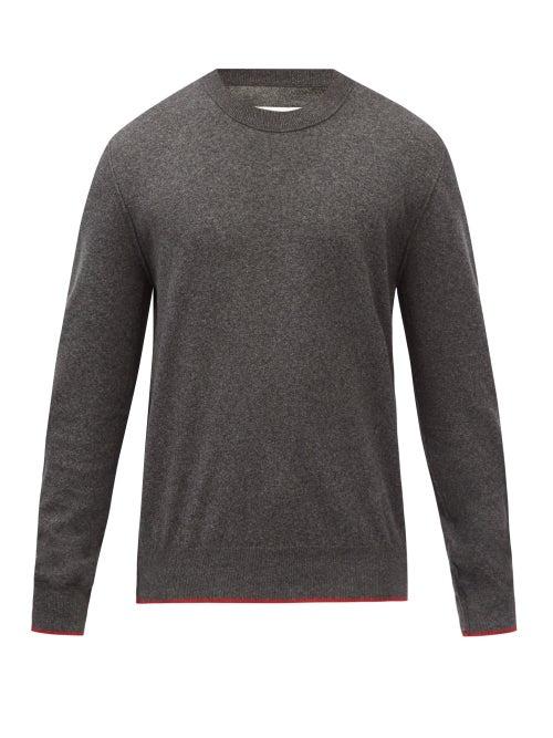 Matchesfashion.com Maison Margiela - Elbow-patch Cotton-blend Sweater - Mens - Grey