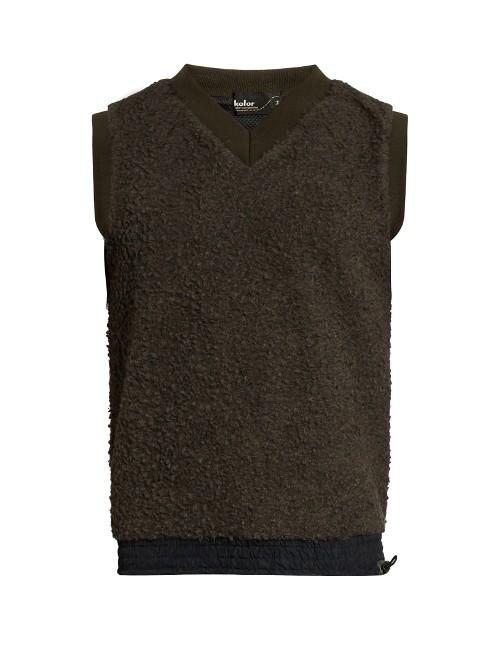 Kolor V-neck Sleeveless Fleece Top