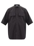 Matchesfashion.com Fearofgodzegna - Flap-pocket Oversized Cotton-poplin Shirt - Mens - Black