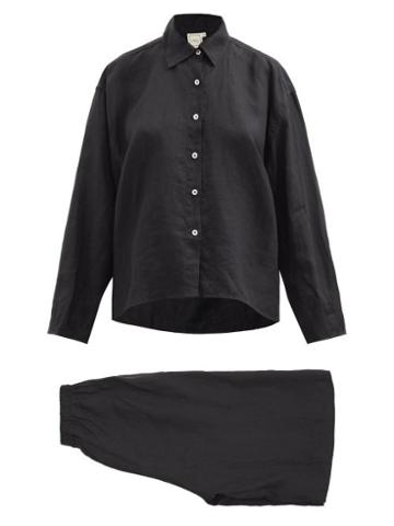 Deiji Studios - 06 Short Linen Pyjamas - Womens - Black