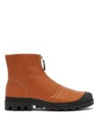 Matchesfashion.com Loewe - Zip Front Leather Ankle Boots - Womens - Tan
