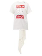 Matchesfashion.com Hillier Bartley - Bedlam Woman Scarf Back Cotton T Shirt - Womens - White Multi