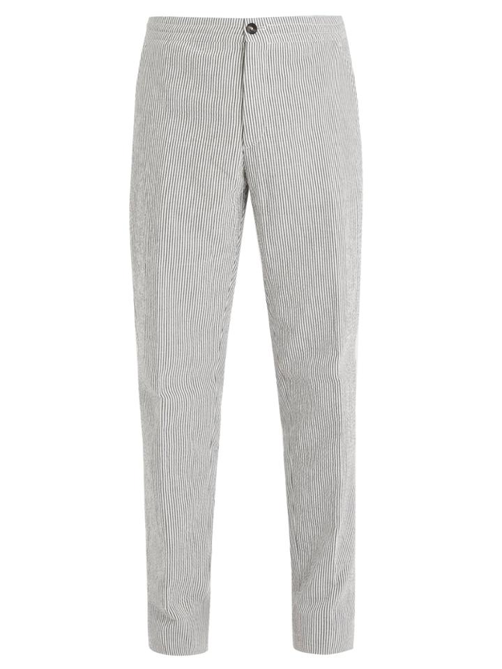 Ermenegildo Zegna Pin-striped Cotton Trousers
