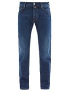 Matchesfashion.com Jacob Cohn - Logo Pocket Scarf Mid-rise Jeans - Mens - Dark Blue