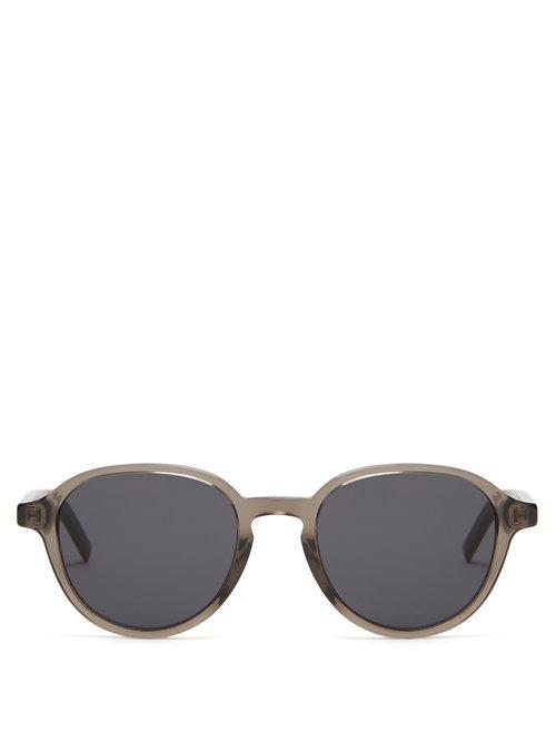 Matchesfashion.com Dior Homme Sunglasses - Round Frame Sunglasses - Mens - Dark Grey