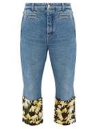 Matchesfashion.com Loewe - Fisherman Floral-print Turn-up Cuff Jeans - Mens - Blue