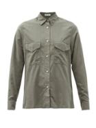 Matchesfashion.com Officine Gnrale - Bonnia Garment-dyed Twill Overshirt - Womens - Khaki