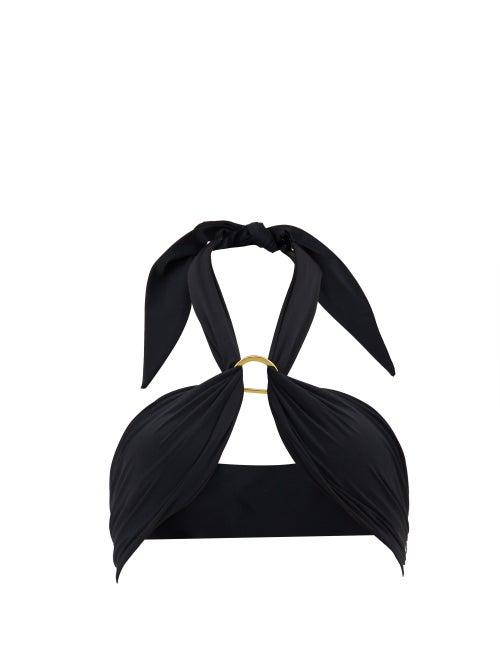 Matchesfashion.com Sara Cristina - Wrap Jersey Bikini Top - Womens - Black