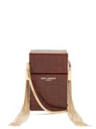 Matchesfashion.com Saint Laurent - Smoking Minaudire Leather Cross Body Bag - Womens - Dark Brown
